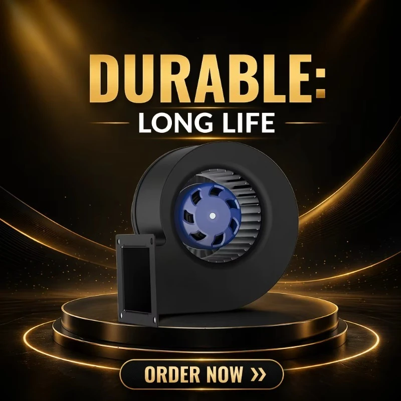 Industrial Small Silent EC Plastic Centrifugal Blower, Waterproof HVAC Duct Exhaust Fan, High CFM Ventilation Equipment