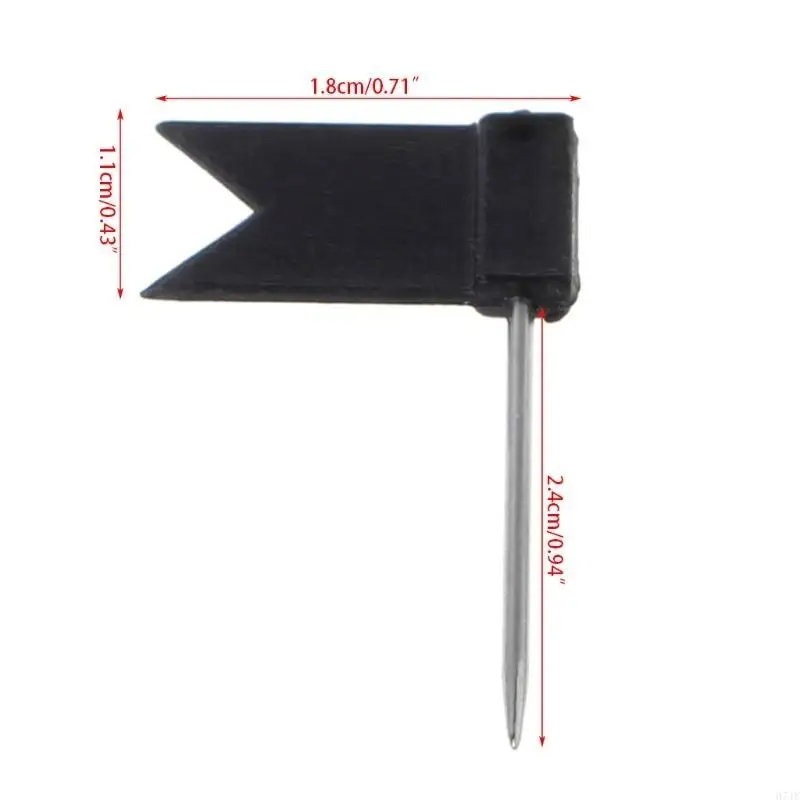 H7JF 100 Pieces Mixed Color Flag Push Pins Thumb Tack Map Drawing Pin Stationery