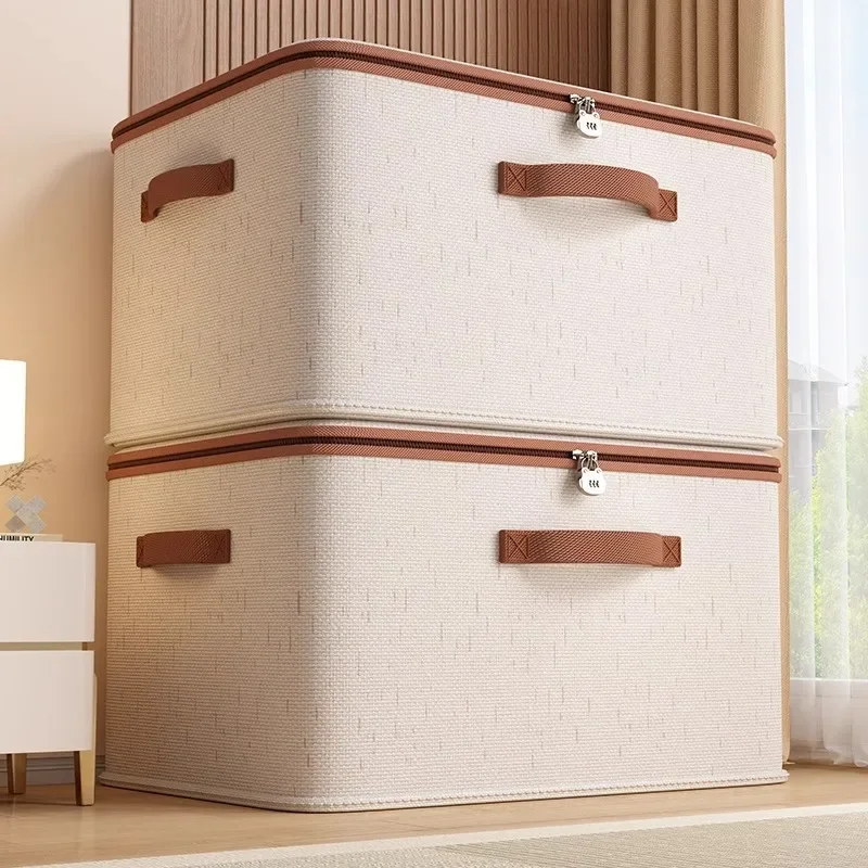 منظم ملابس سميك كبير جدًا، منظم لحاف من القطن والكتان، صندوق تخزين سترة، خزانة غرفة النوم، منظم خزانة الملابس #1