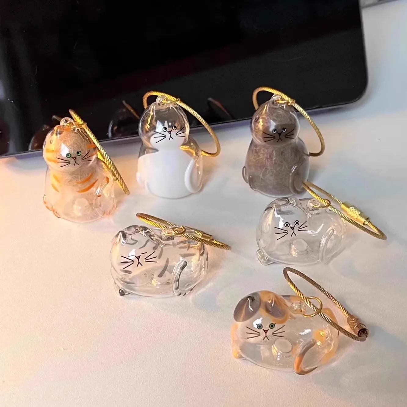 Cat Hair Storage Box Hanging Cat Keychain Pendant Backpack Cat Bag Hanging Decor Pet Hair Storage Cute Keychain Pet Souvenirs