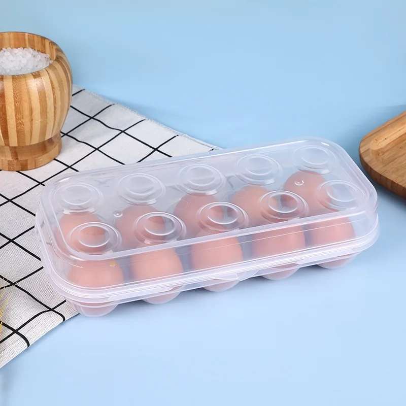 1PC Portable Storage Eggs Box 10 Grids Storage Container Egg Holder Transparent Kitchen Organizer for Outdoor Camping Picnic