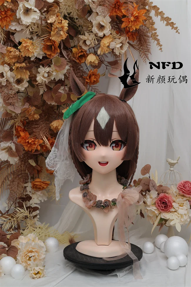 

(Pretty Derby) Full head super sweet female resin crossdressing BJD Doll kig cosplay kigurumi mask