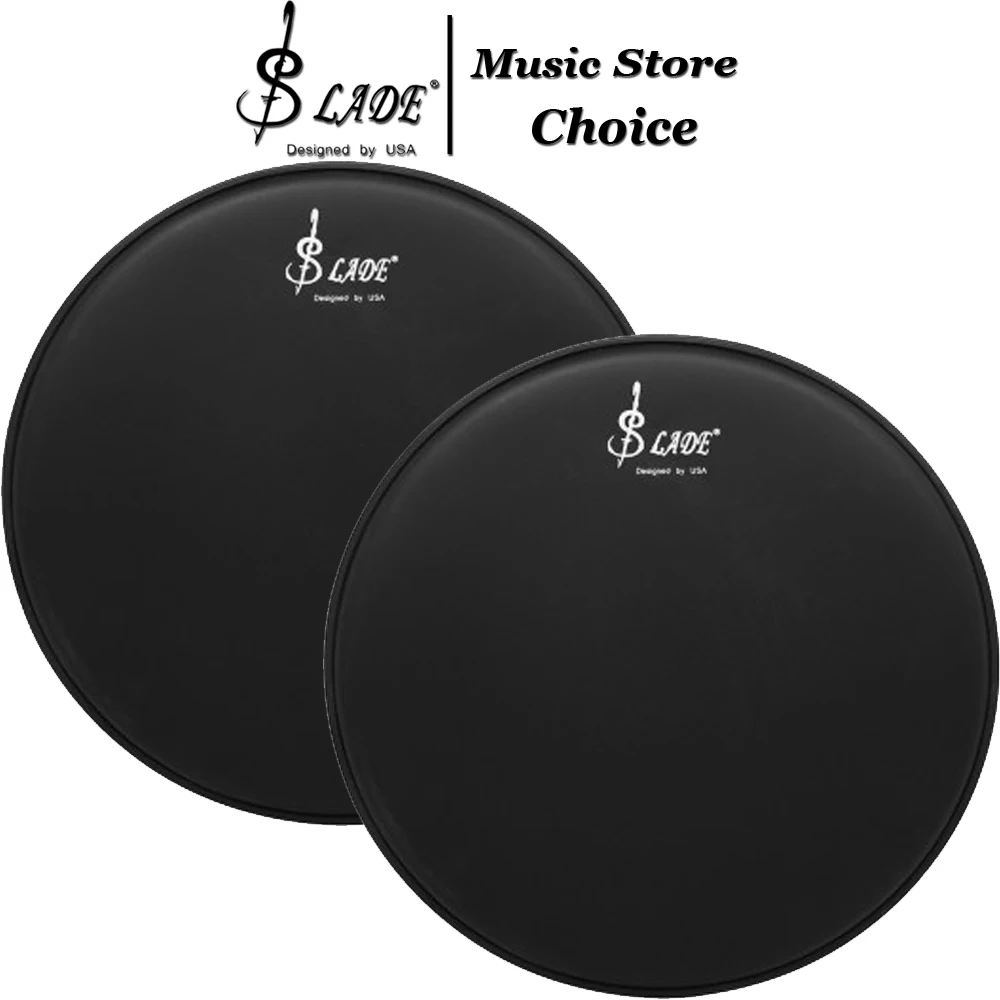 1Pair Drum Head Matte Black Polyester Film Drumhead Frosted Practice Drum Head for Snare Drum Percussion Instrument Accessory