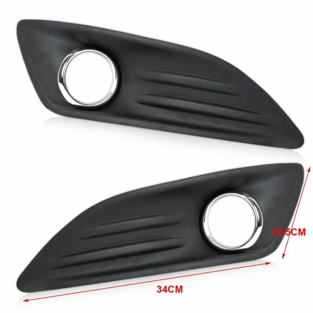 

Front Fog Light Protector Fog Light Cover Bumper Grille Black Chrome Fog Light Cover Plastic Construction Pair Included