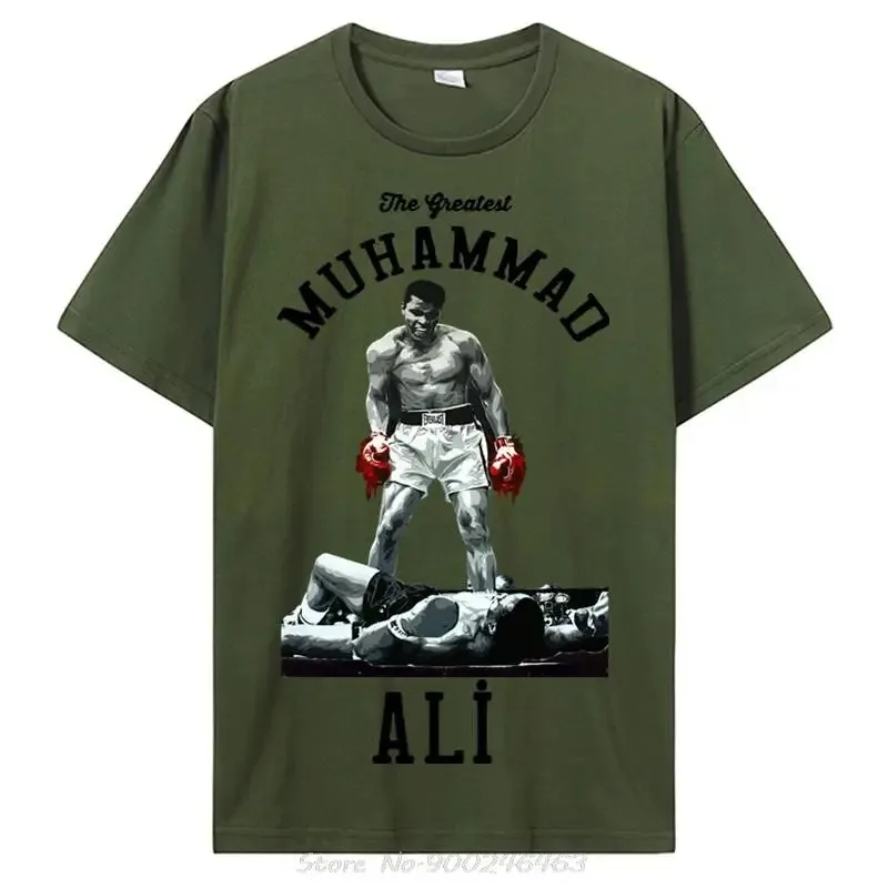 Muhammad Ali T Shirt Men The Greatest Fitness Short Sleeve Printed Top 100 Cotton Tee Shirt 2024 New Men\'s T-shirt Summer