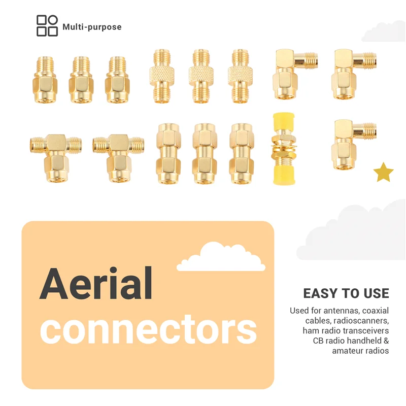Practical-15 Type RF Antenna Adapter Kit SMA Connector SMA Male Female Converter For Wifi Antenna Extension Cable Goggles Antenn