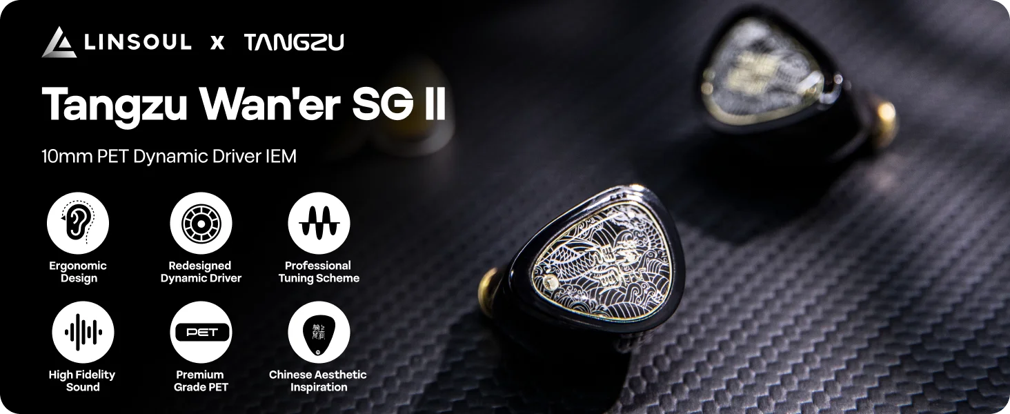 TANGZU Wan'er S.G II 10 mm dynamischer Treiber mit PET-Membran, IEM-Ohrhörer mit 3,5 mm/4,4 mm/Typ-C-Optionen – Detail 1