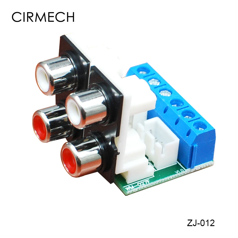 CIRMECH Four channel RCA to double 3pin 2.54 connector 3pin 5.08 connector for stereo or surround audio system