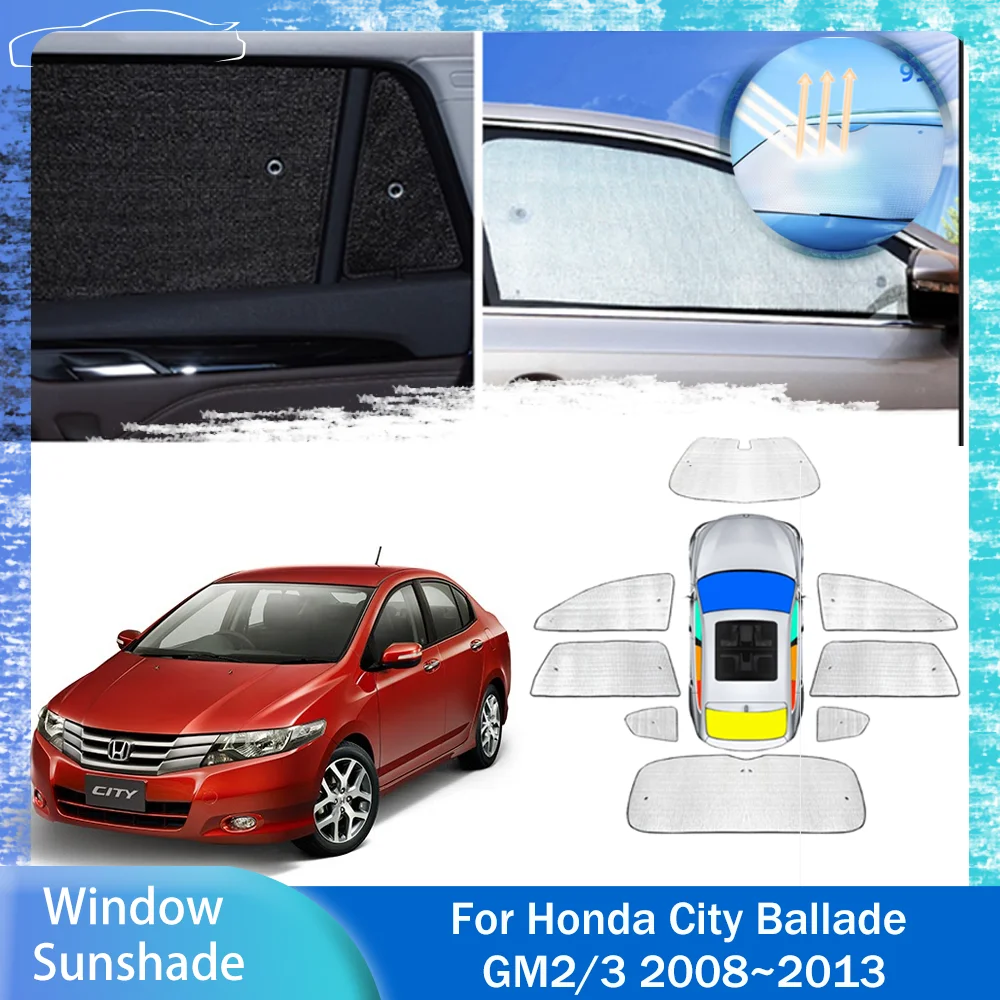 

For Honda City Ballade GM2/3 2008~2013 2009 2010 Car Sunshade Side Window Windshield Sun Shade Protector UV Parasol Accessories