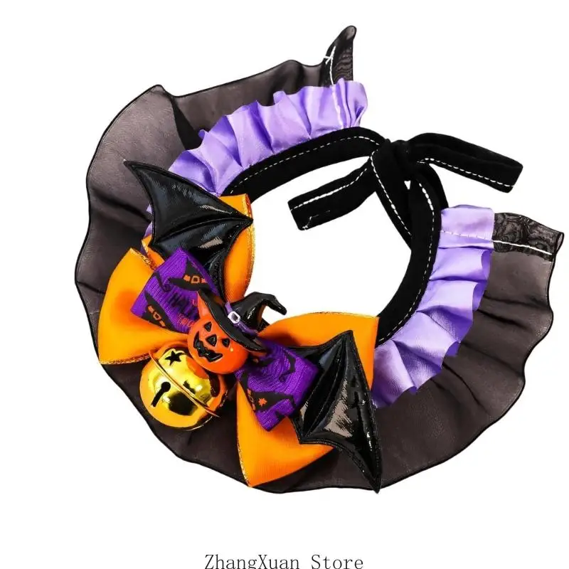 Halloween-Haustierhalsband aus weichem Stoff für Hunde und Haustiere, Kleiderhalsband 3XUF – Detail 5