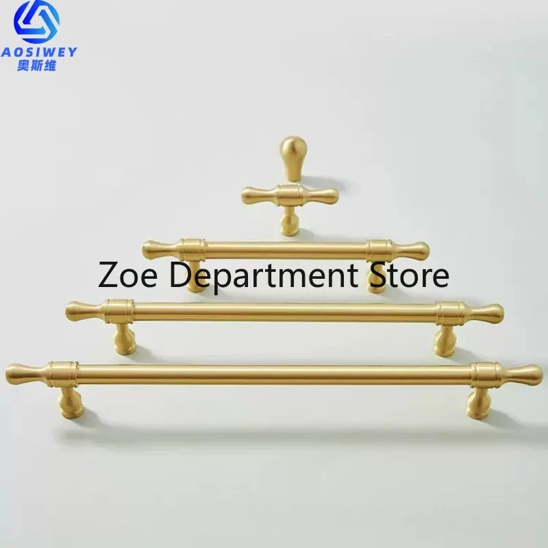 Furniture Medieval French Gold Brass Small Handle Wardrobe Door Shoe Cabinet Drawer Furniture Drop Shaped Long Handle