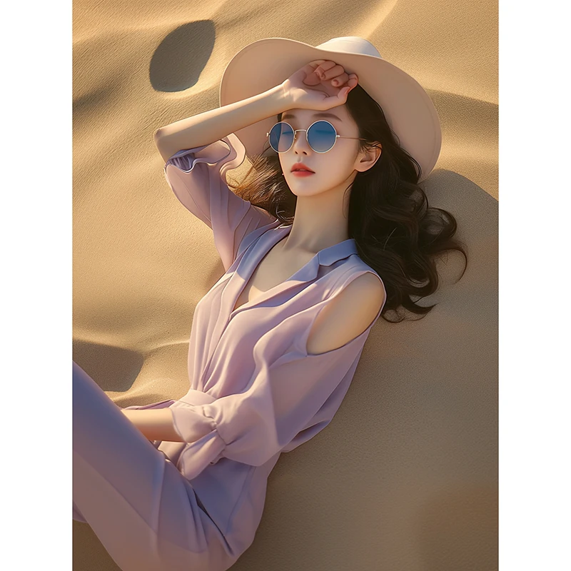 

Новинка 2025: Элегантный летний костюм Hepburn с открытыми плечами, фиолетовый, для женщин, маленький размер, премиум-класс