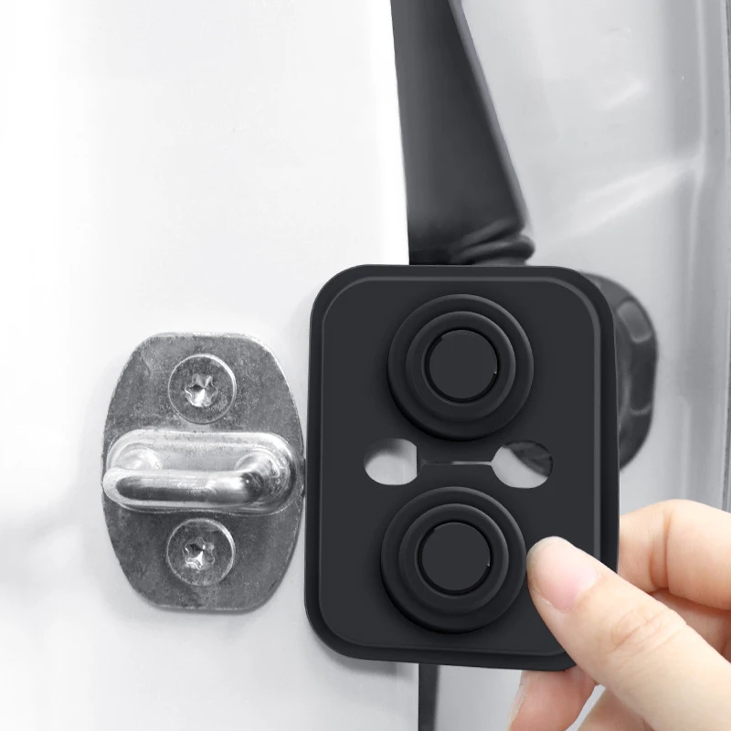 

4 шт., универсальная противоударная силиконовая подушка для закрывания дверей автомобиля, бесшумный амортизатор, защитные чехлы, аксессуары для дверной защелки автомобиля