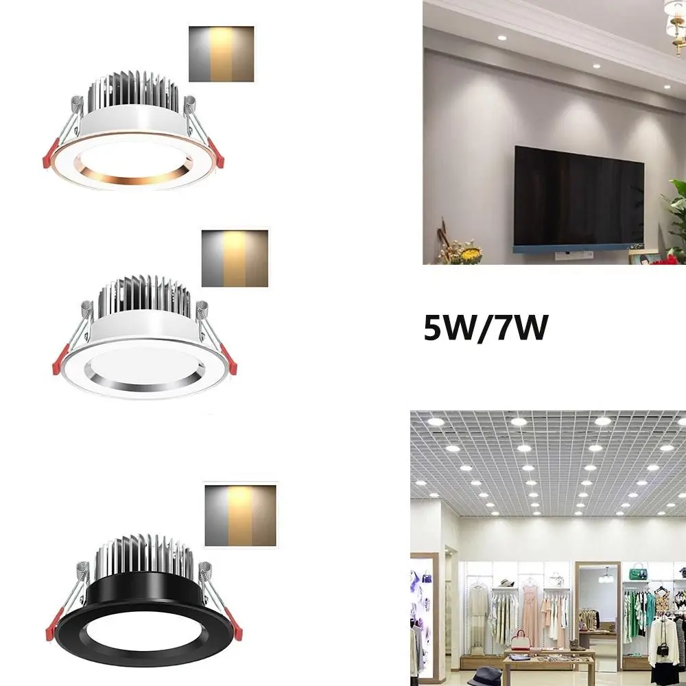 Small Recessed LED Downlight Embedded Round Down Lights Anti glare 5W 7W Ceiling Lamp Living room