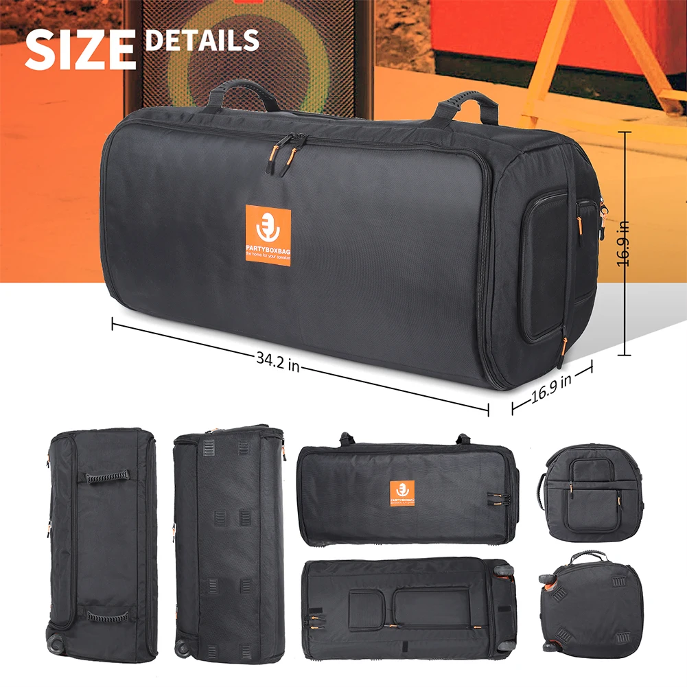 

Waterproof Carrying Case Oxford Protection Speaker Storage with Handle Storage Bags Pouch Double Zipper for JBL PARTYBOX 710