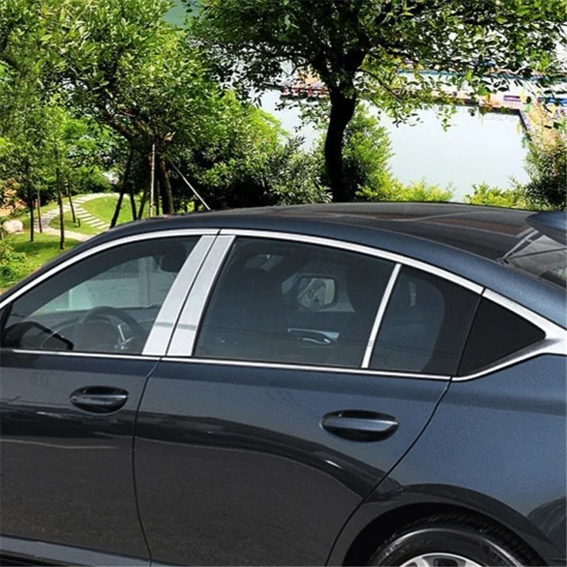 

WELKINRY For Cadillac CT5 2019-2025 Stainless Steel Car Body Door Window Central Middle B C Column Pillar Post Cover Trim