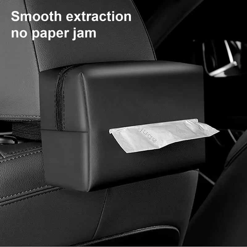 Car Tissue Bag Interior Napkin Box High-grade Leather Interior Storage Box for Cars Hand Rest Box Napkin Container 1PC