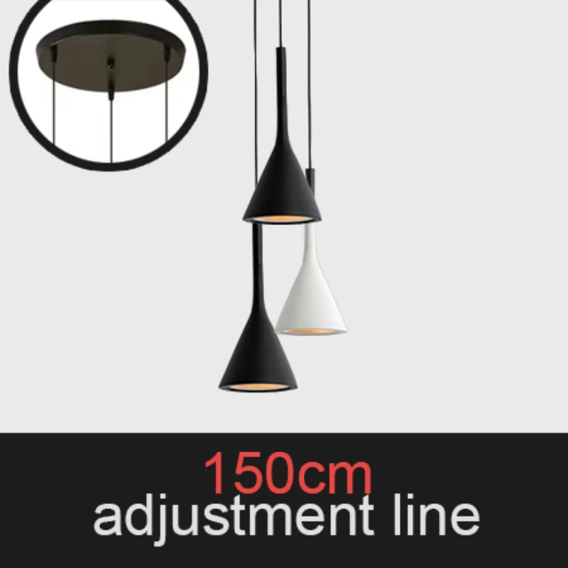 【3pcs】 LED Pendant Lights Black White Home Indoor Dining Room Kitchen Table Decor Hanging Chandeliers Restaurant Suspension Lamp