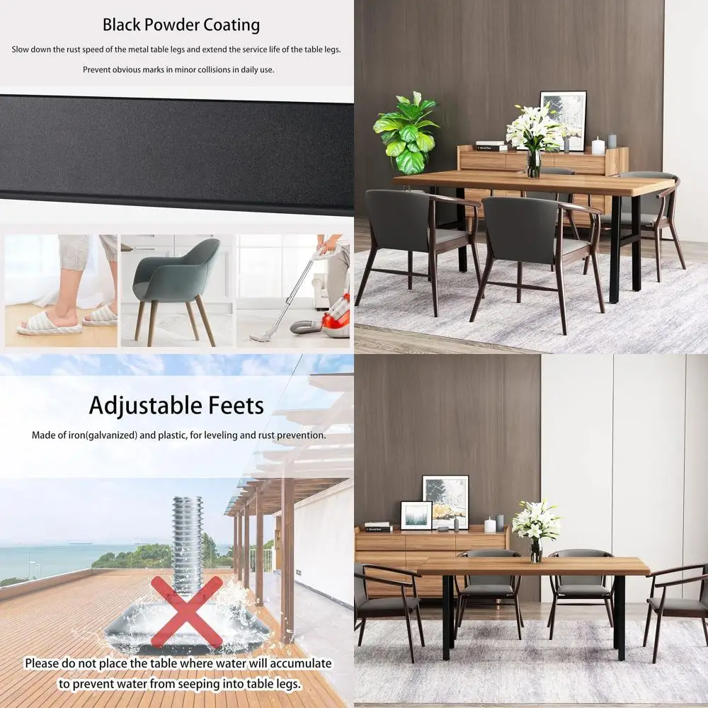 

Heavy Duty Black Metal Desk Legs, 28H x 17.7W, Set of 2 for DIY Furniture, Dining, Work, and Meeting Tables