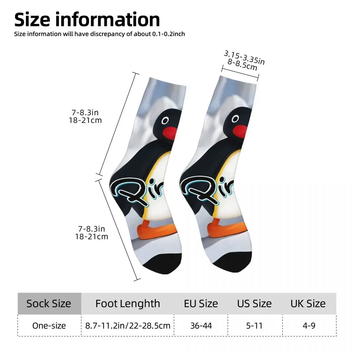 Cute Pingu (8) Socks Travel 3D Print Boy Girls Mid-calf Sock