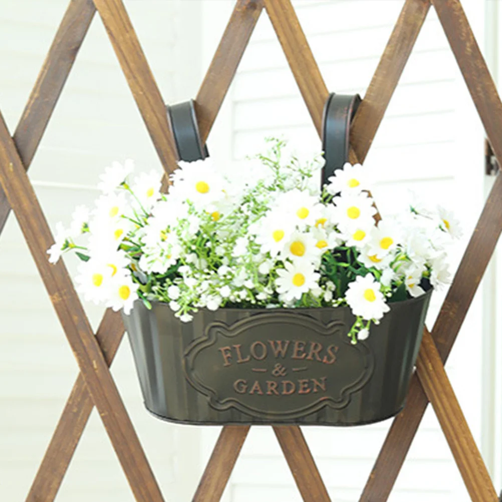 

Beautiful Iron Wall Planter Box Retro Unique Appearance for Indoor Outdoor Plants Balcony Patio Fence Decor Railing Planter