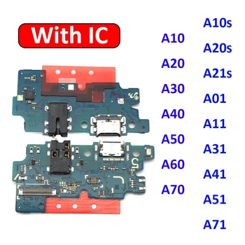 USB şarj portu Dock bağlantı kurulu Flex kablo Samsung için A50 A505 A10 A20 A30 A70 A01 A11 A11 s aa51 A71