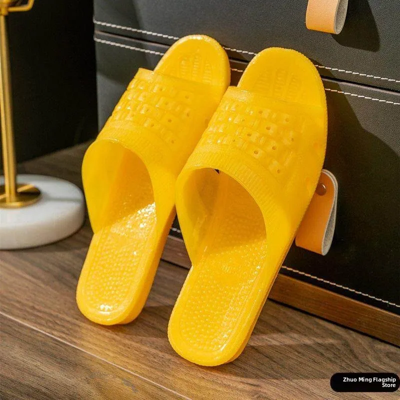 

Classic Men's Bath Slippers Anti-Slip Soft Bottom Rubber Home Use Comfortable Bathroom Slippers Wear-Resistant Single Strap