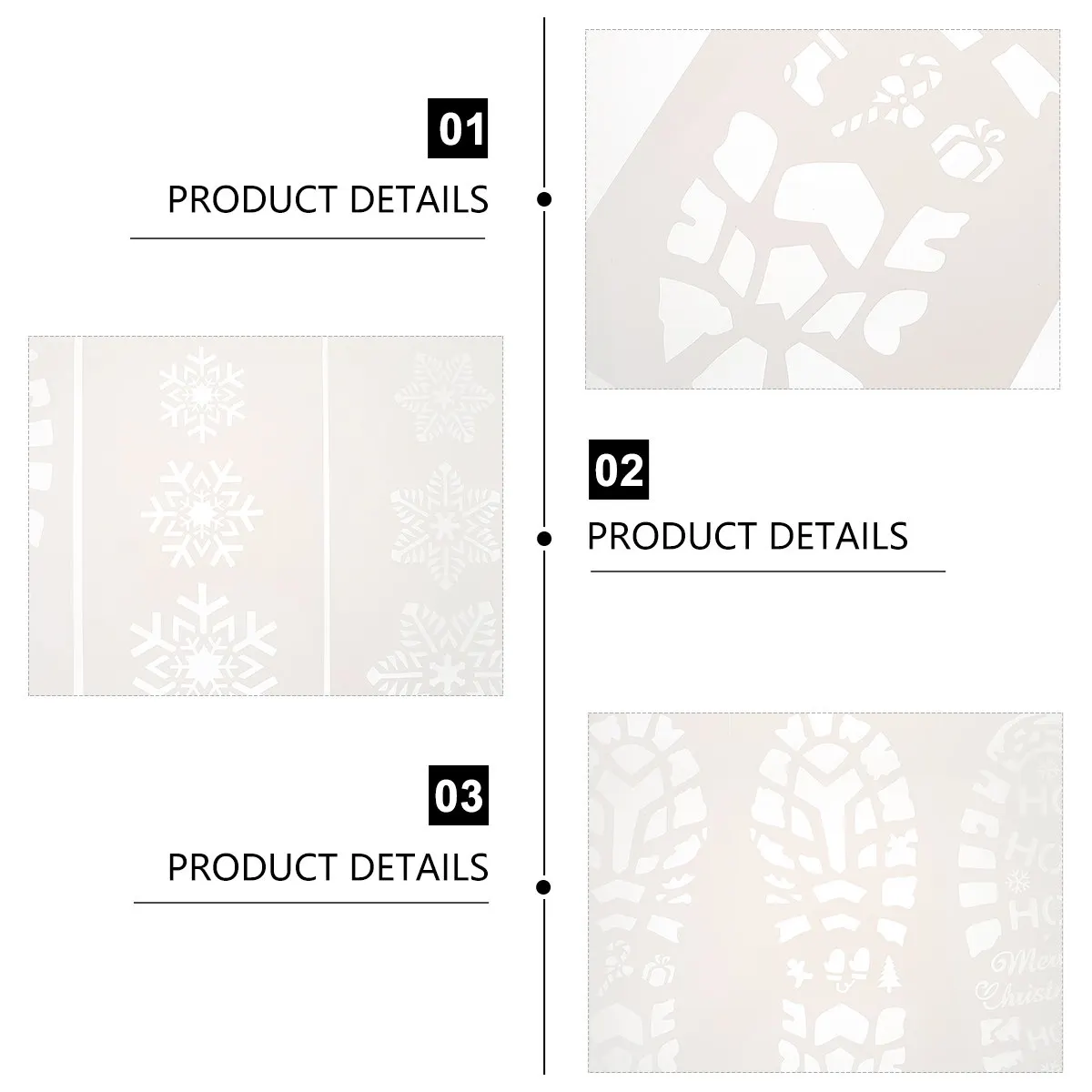 10Pcs Footprint Stencil Christmas Template Hollow Drawing Stencils DIY Snowflake Pattern Reusable Painting Stencils for Wall