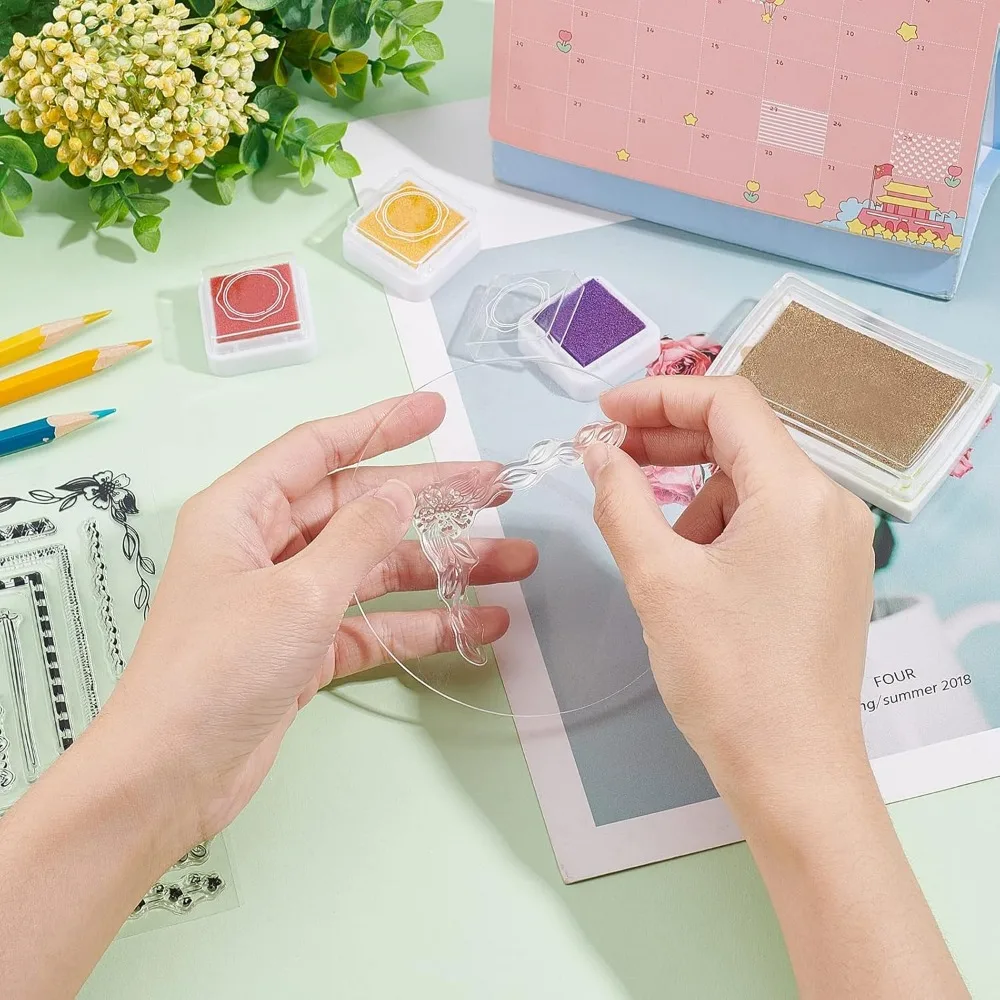 Corners Types Silicone Clear Stamps Lace Line Transparent Stamps for Festival Birthday Valentine\'s Day Cards Making DIY