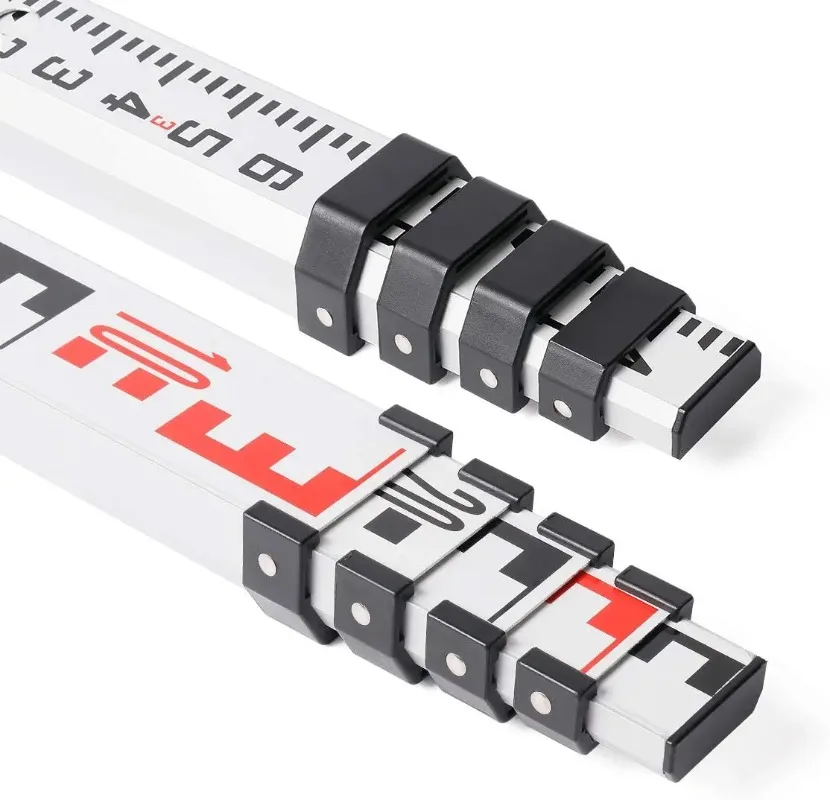202416 - Foot Aluminium Grade Rod -8ths 5 Sections Telescopic with Bubble Level - Waterproof