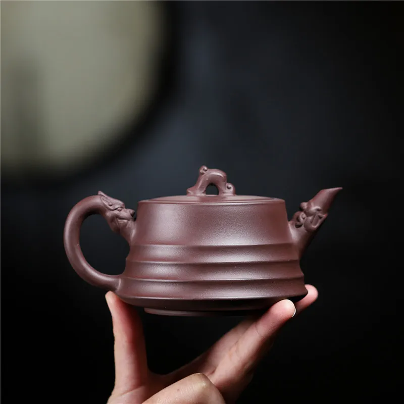 Yixing Pure Handmade Purple Clay Pot Step By Step, Ascending Dragon Ladle, No Selection Of Tea, Old Mud, Origin