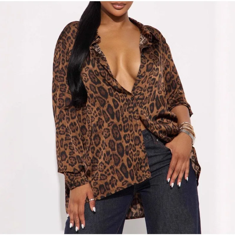 

2026 Spring Vintage Leopard Print Shirt Women's Tide Loose Versatile Outfit Women's Clothing