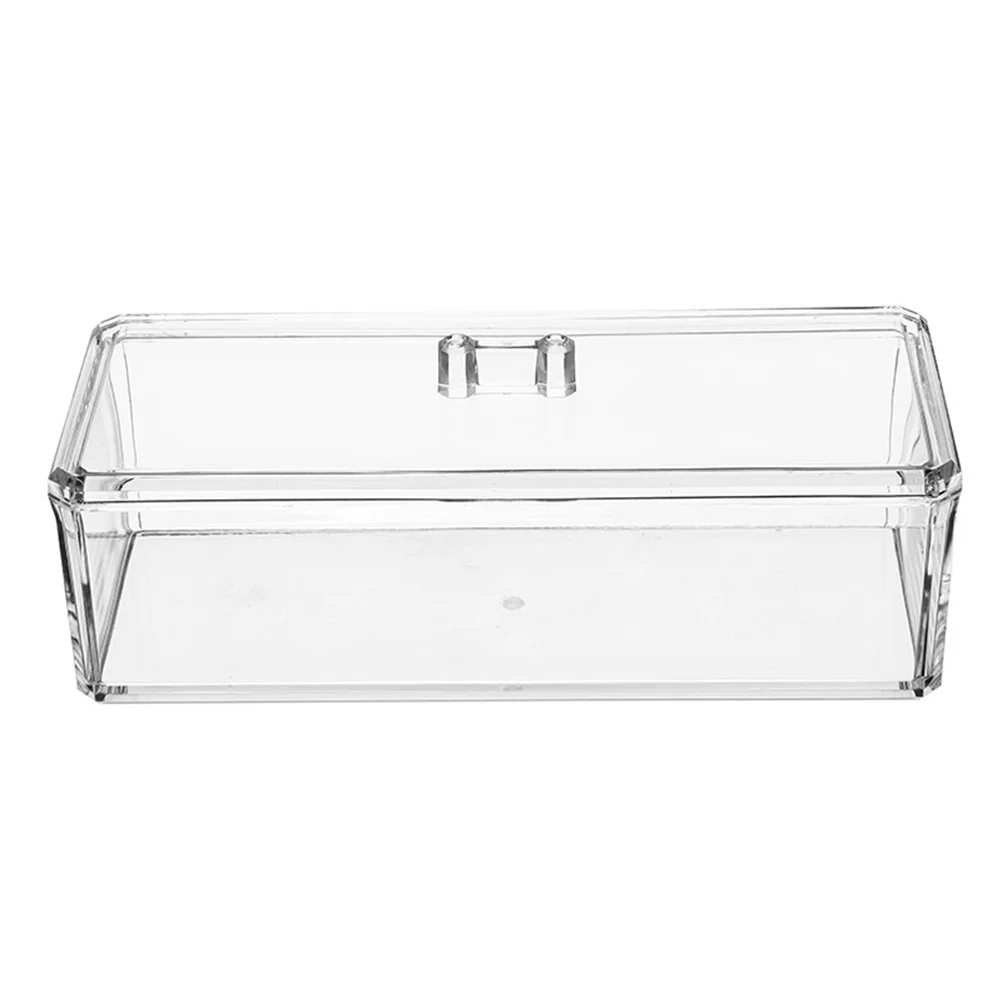 

1 pc Transparent Acrylic Food Storage Box Large Capacity With Cover For Tea Bags Sugar Salt Pepper Packets Dustproof Stackable