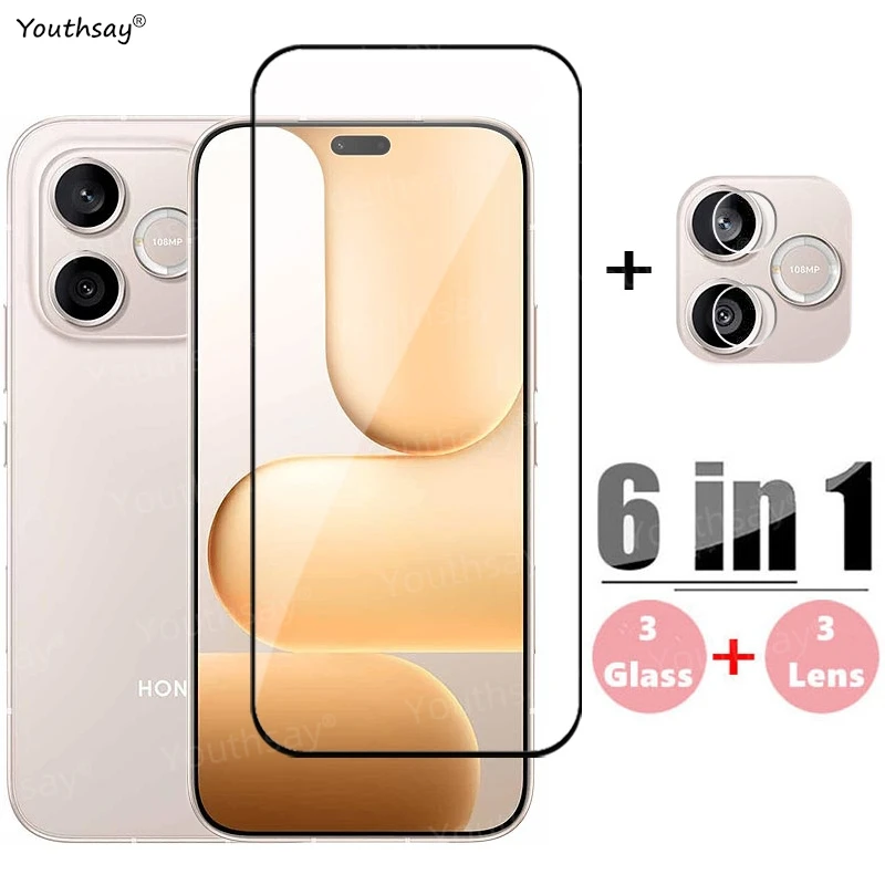 

6in1Full Cover Glass For Honor 600 Lite Tempered Glass Honor 600 Lite Screen Protector Protective Phone Lens Film Honor 600 Lite