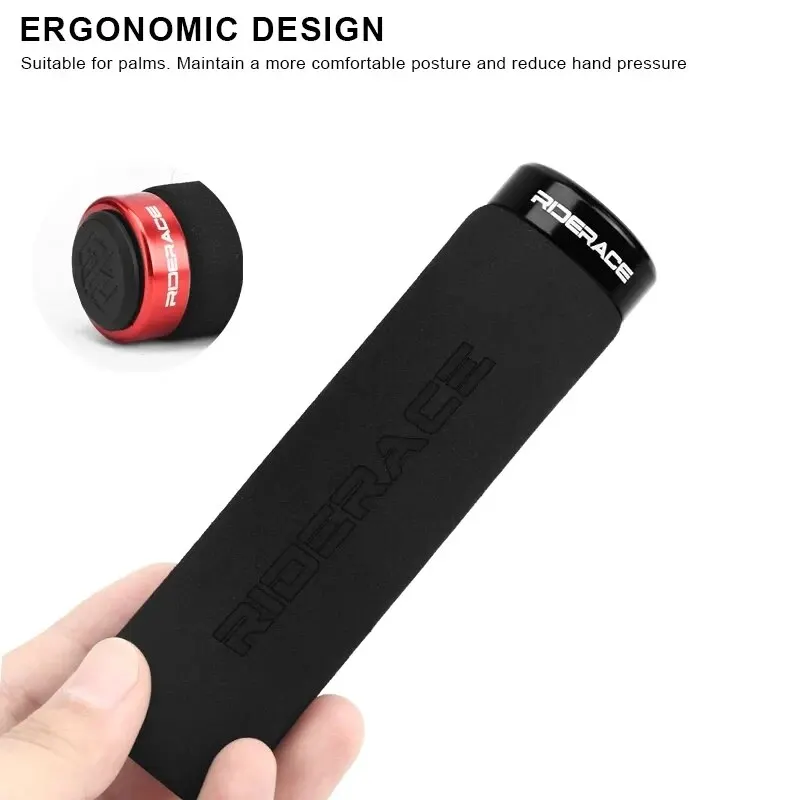 RIDERACE Fahrrad Lenker Griffe Weichen Schwamm Anti-skid Schock-absorbieren Für MTB Mountainbike Griff Bar Grip Radfahren Zubehör – Detail 7