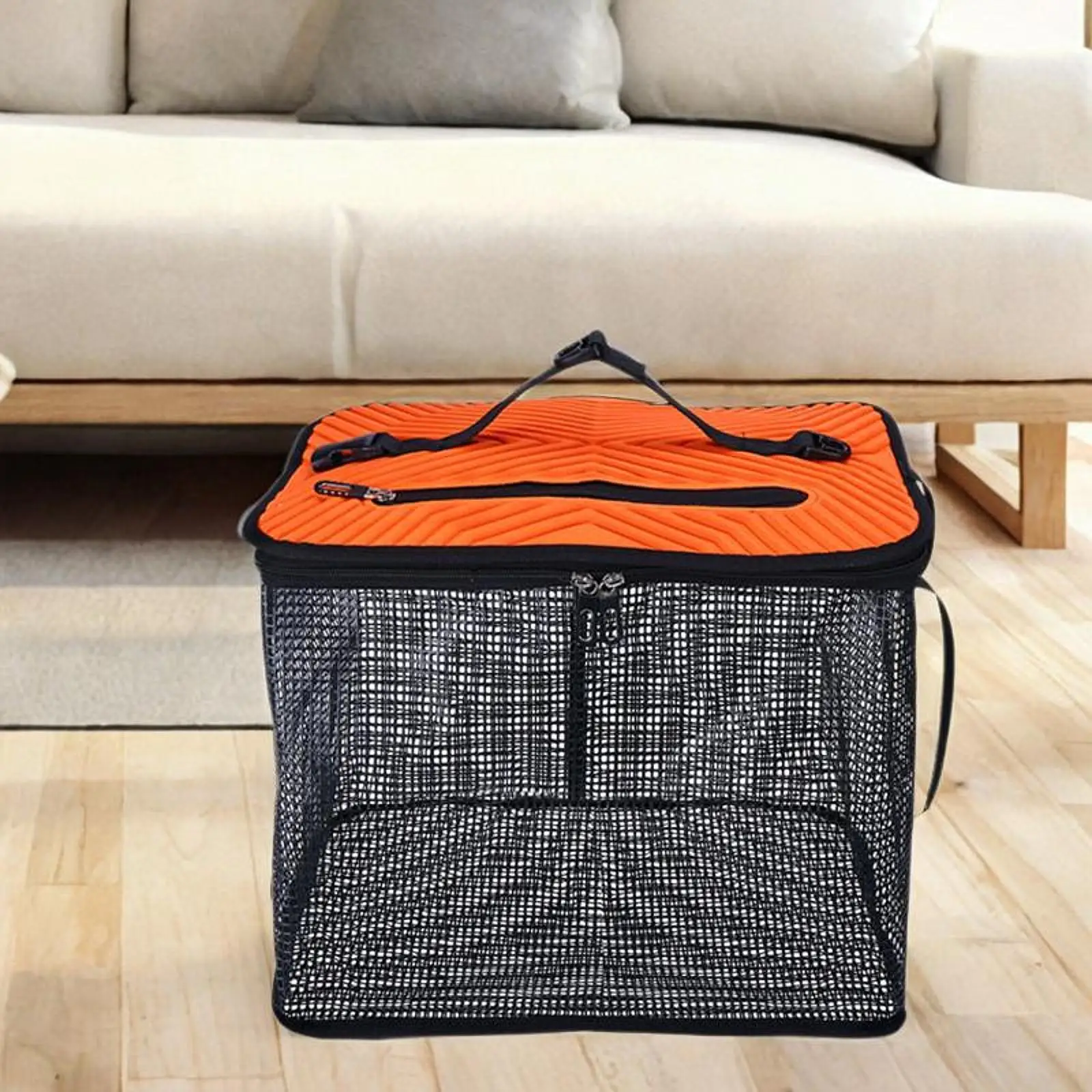 

Fishing Net Practical Sturdy Convenient Multipurpose Breathable Foldable Fish Cage Fish Basket for Outside Sea Fishing Supplies