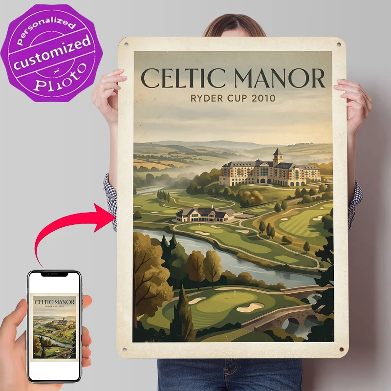 

Celtic Manor Ryder Cup 2010 Poster Vintage Metal Signs Wall Art Retro Tin Plaque for Room Home Decorations Aesthetic Decoration