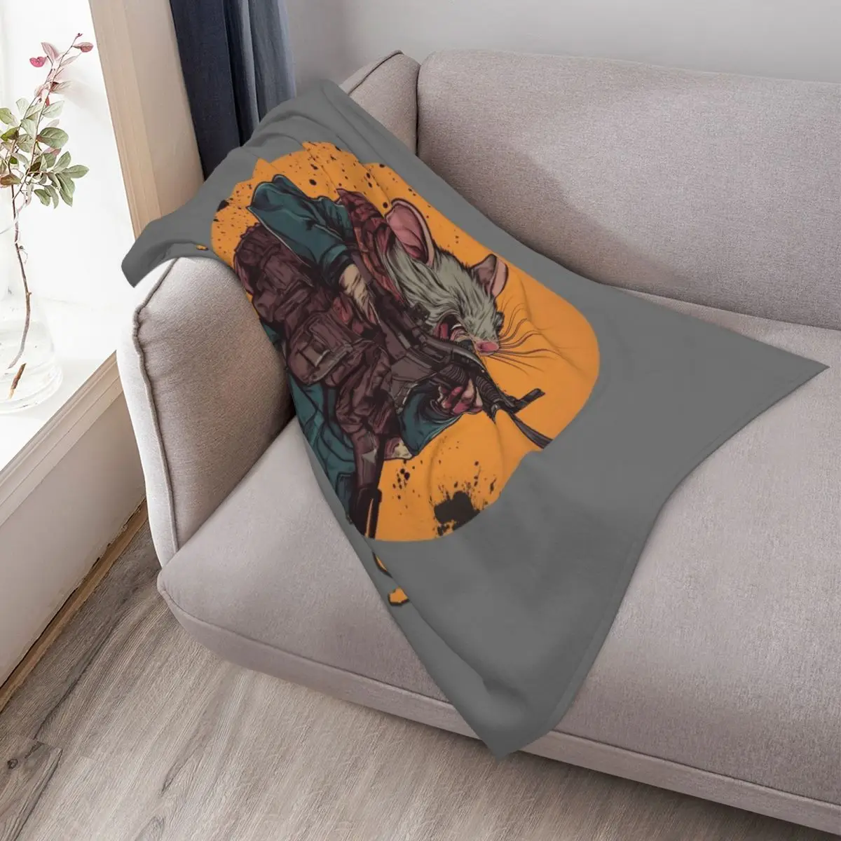 Escape From Tarkov Rat Attack Gang Throw Blanket Hair for winter Soft Plush Plaid for sofa halloween Retros Blankets 3