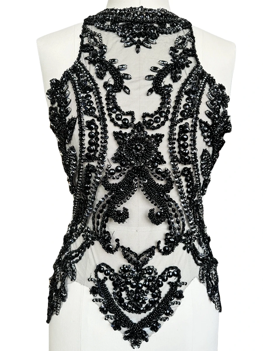 

14-цветное вечернее платье с лямкой на шее, ткань с бисером, тюль, украшение для одежды, аксессуары, материал платья для выпускного вечера со стразами ручной работы