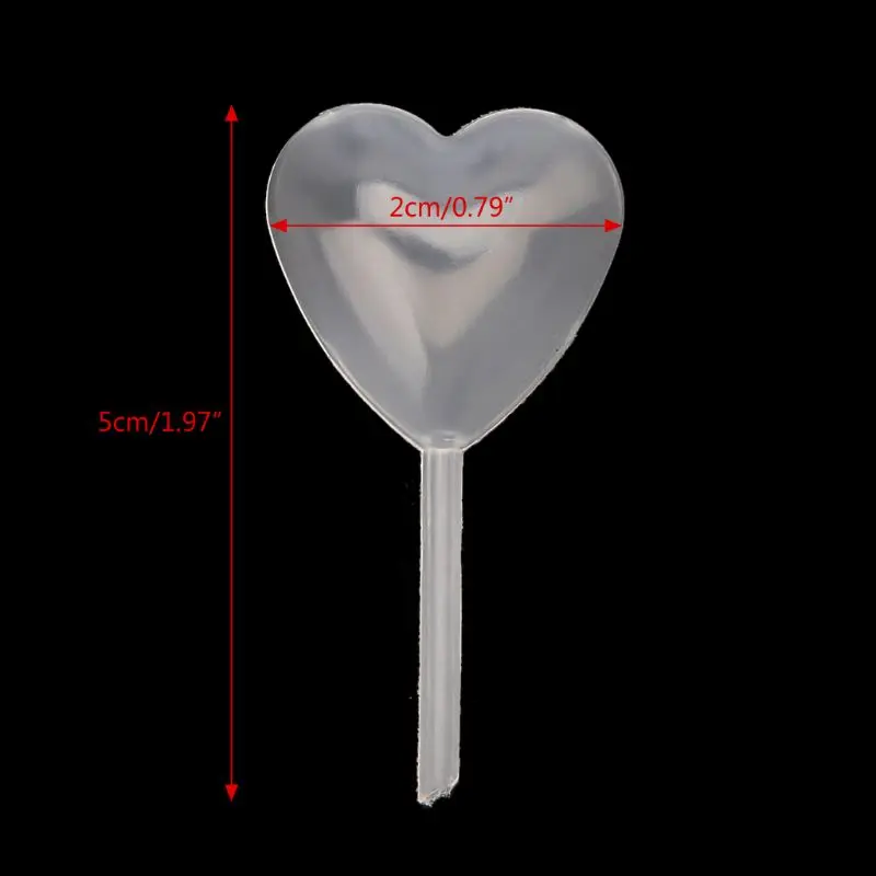 50Pcs Love Shaped Plastic Droppers Mini Plastic Pipettes Cupcake Making