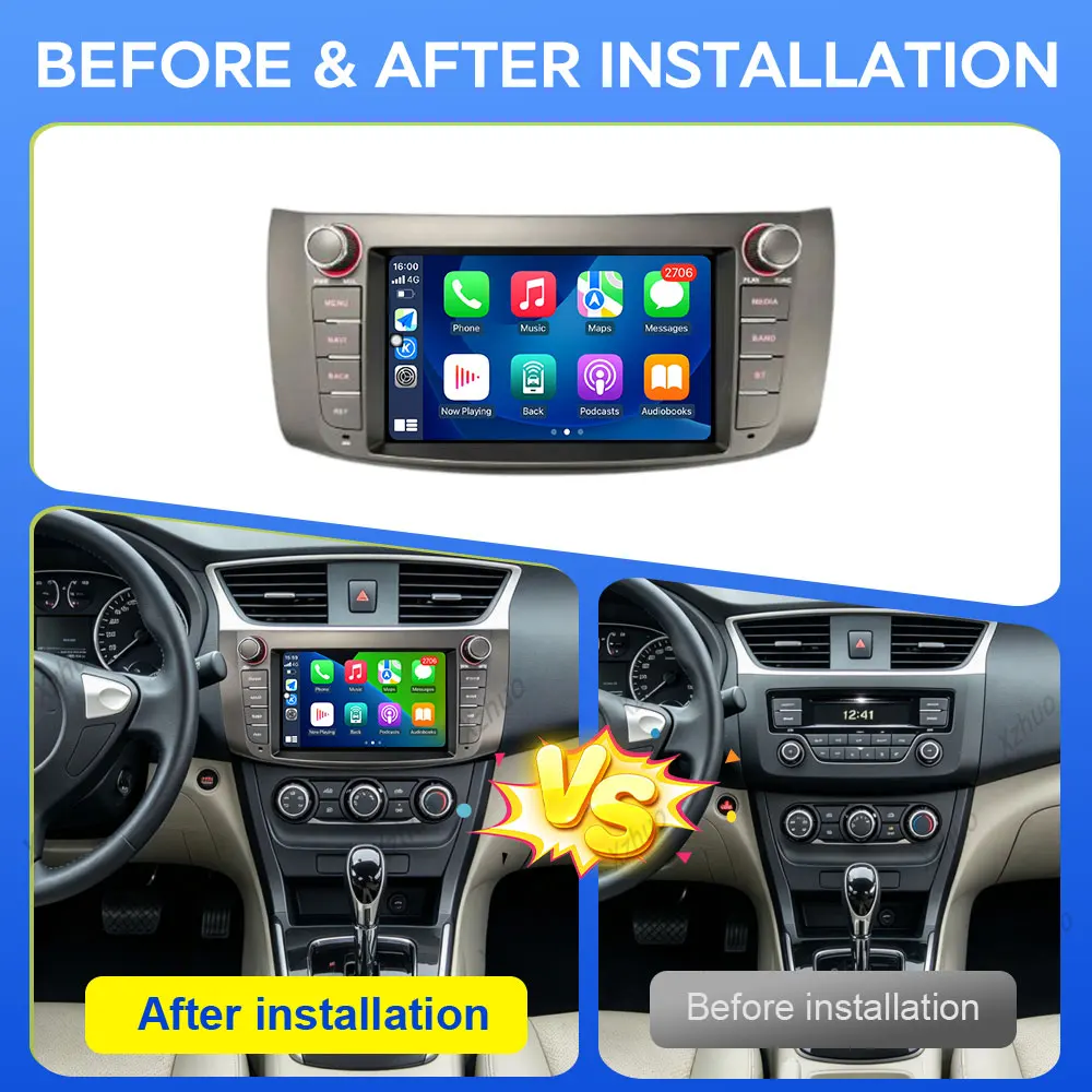8 inch For Nissan Sylphy B17 2015-2018 Car Radio DSP Stereo Intelligent System Wireless CarPlay  WiFi Touch  Screen  Accessories