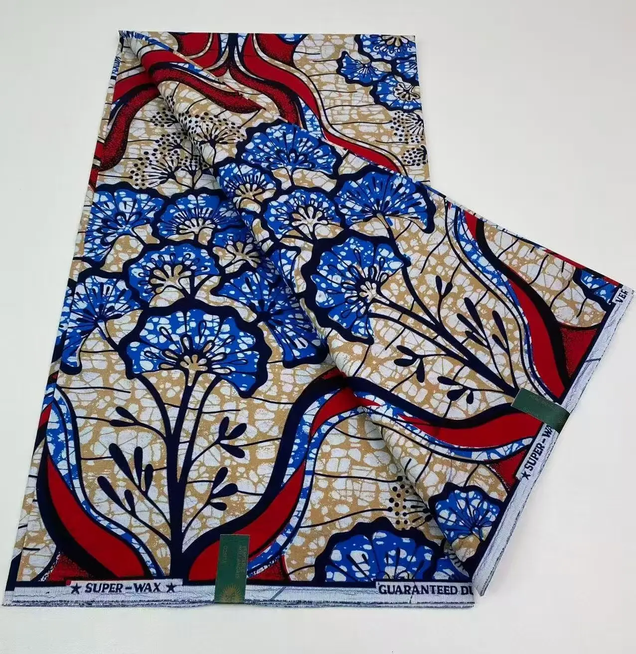 

Горячая гарантированная настоящая оригинальная африканская ткань с восковым принтом, настоящая нигерийская 100% хлопок, восковая ткань Анкара, мягкая ткань Pagne Spuer Batik