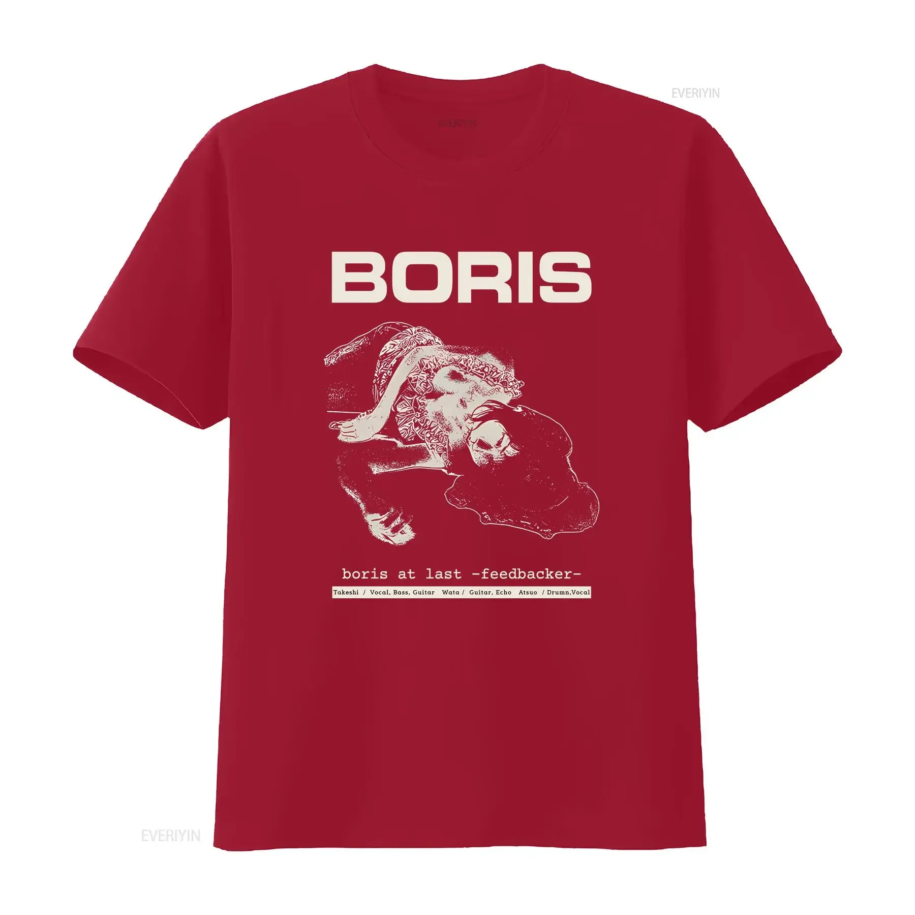 2025 نموذج جديد بوريس في آخر ردود الفعل مخدر روك الضوضاء الفرقة تي شيرت خمر خمر غسلها أوم أنيق تنفس