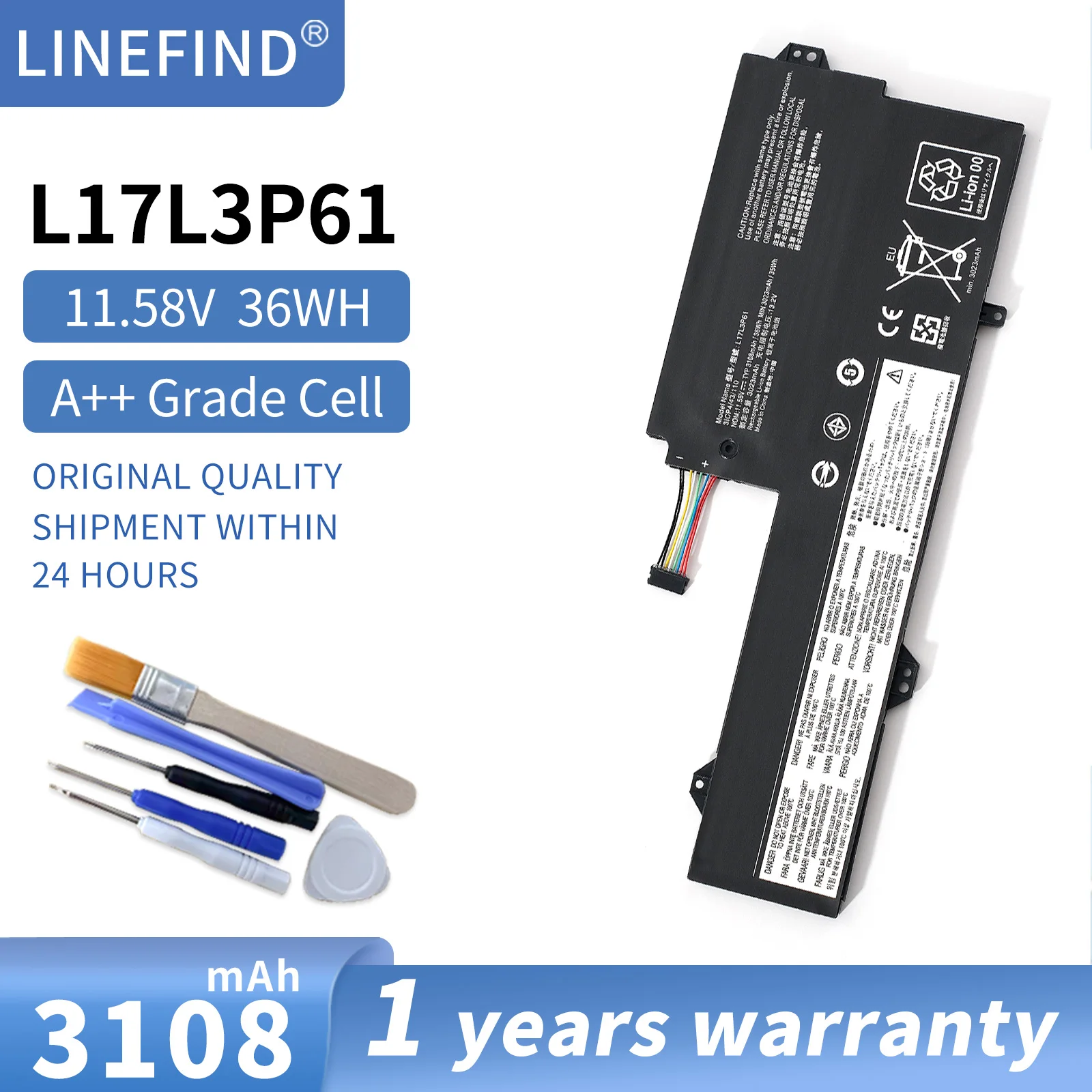 

L17L3P61 Battery L17C3P61 L17M3P61 For Lenovo IdeaPad 320S-13IKB(81AK) Yoga 720-12IKB Yoga 330-11IGM K43-ISE K43-IFI 8GB