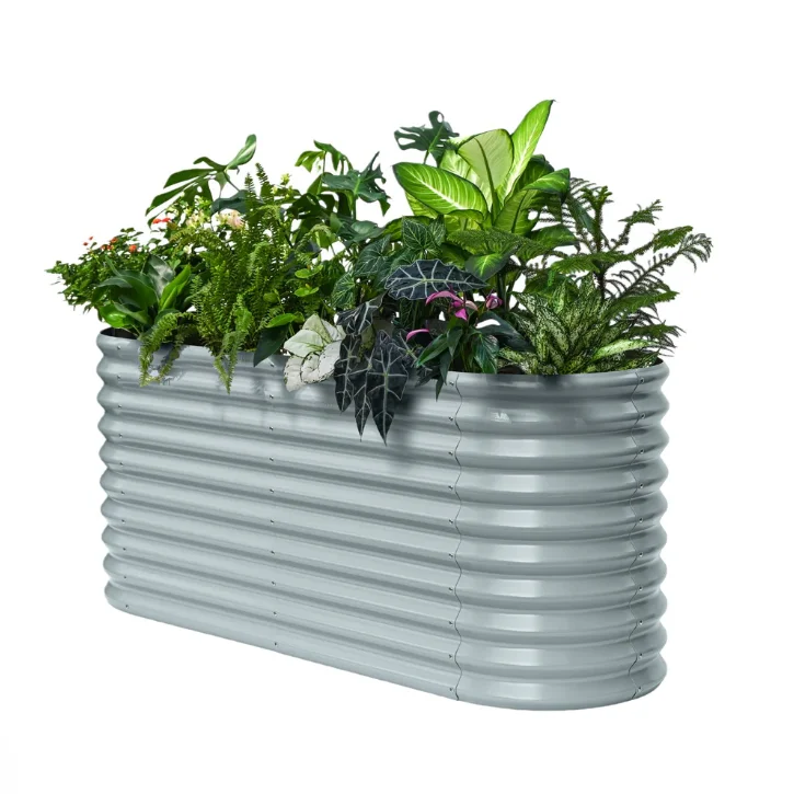 Heavy Duty 30 Inch Raised Garden Bed Galvanized Steel Flower Pot Planter for Outdoor Garden and Patio Growing