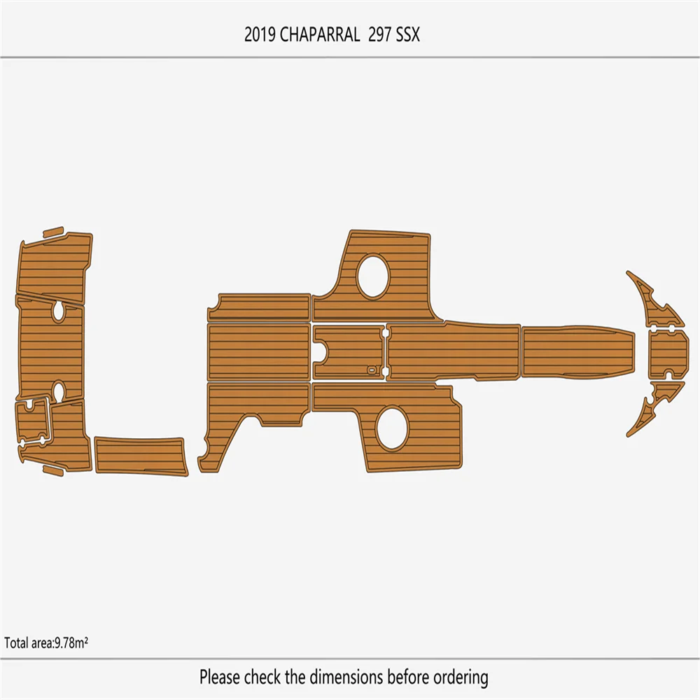 

2019-2020 CHAPARRAL 297 SSX Платформа для плавания в кабине Bow1/4 дюйма, 6 мм, искусственный пол из пенопласта EVA