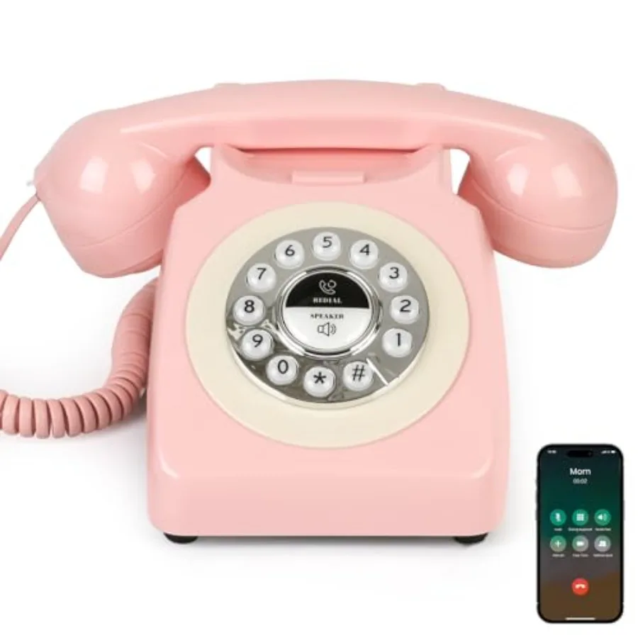 Retro Bluetooth Cordless Desk Phone with Handset