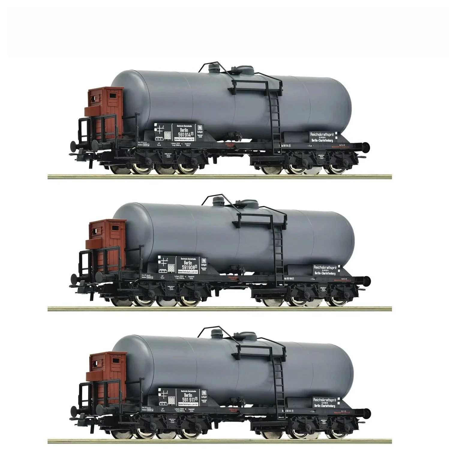 

ROCO HO Scale Toy Train 6200062 DRG Second-generation Oil Tanker Set with Three Differently Numbered Cars Boys Toy Gift