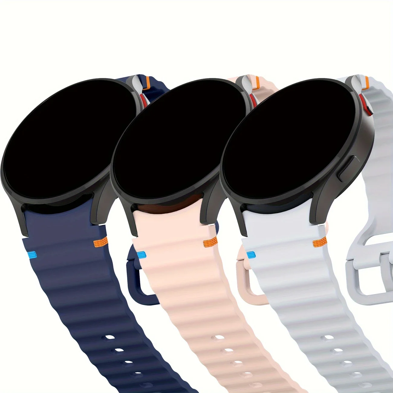 Sem lacunas original 1:1 pulseira para samsung galaxy watch 7/fe/5 pro/6/4 clássico 44mm 40mm pulseira de silicone galaxy watch 7 cinta