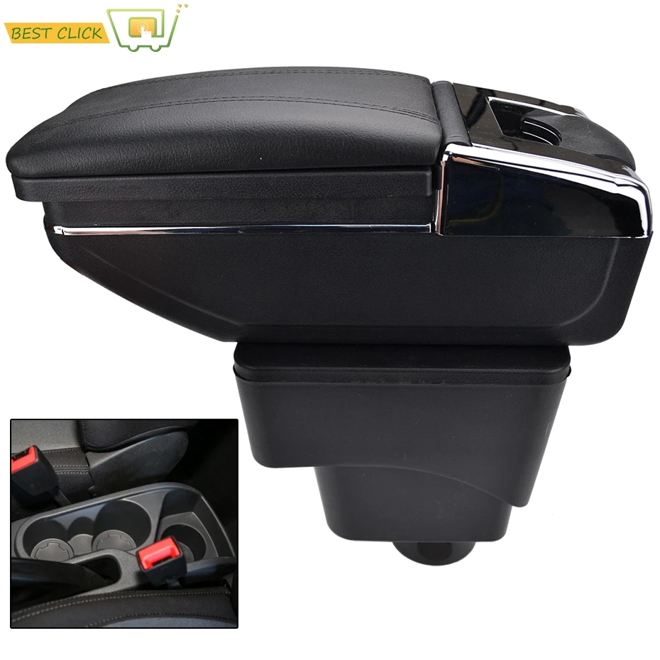 Car Armrest Arm Rest For Ford Ecosport 2013-2017 Center Centre Console Storage Box Rotatable 2014 2015 2016